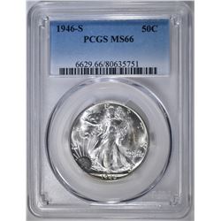 1946-S WALKING LIBERTY HALF DOLLAR PCGS MS-66