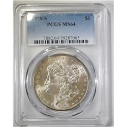 1878-S MORGAN DOLLAR PCGS MS-64
