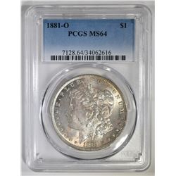 1881-O MORGAN DOLLAR PCGS MS-64