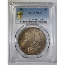 1884 MORGAN DOLLAR PCGS MS-64
