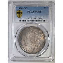 1884-CC MORGAN DOLLAR PCGS MS-65