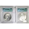 Image 1 : 1923 & 24 PEACE DOLLARS ICG MS-63