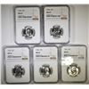 Image 1 : ( 5 ) 1964 WASHINGTON QTR NGC MS65
