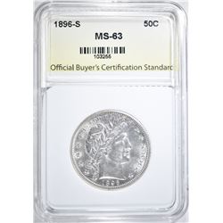 1896-S BARBER HALF DOLLAR  CH BU