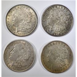 4-CIRC 1921 MORGAN DOLLARS