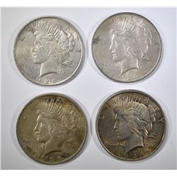 1922, 2-23 & 1-24 CIRC PEACE DOLLARS