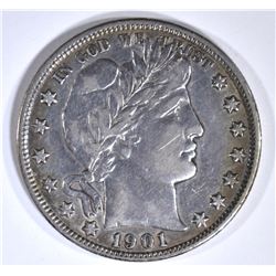 1901 BARBER HALF DOLLAR XF