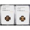 Image 1 : 2-1960 LARGE DATE LINCOLN CENTS, NGC PF-67 RED