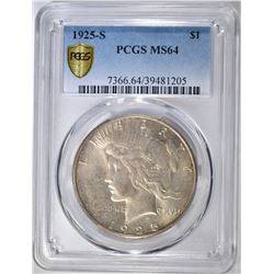 1925-S PEACE DOLLAR PCGS MS-64