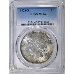 1928-S PEACE DOLLAR PCGS MS-62