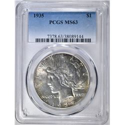 1935 PEACE DOLLAR PCGS MS-63