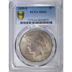 1935-S PEACE DOLLAR PCGS MS-64