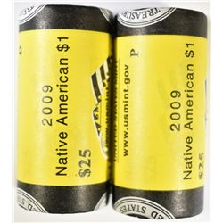 ONE ROLL EACH 2009 P&D NATIVE AMERICAN DOLLARS