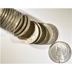 ROLL OF 20 CIRC PEACE SILVER DOLLARS