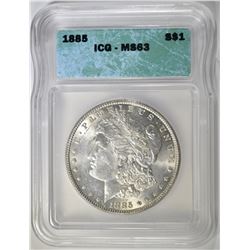1885 MORGAN DOLLAR, ICG MS-63