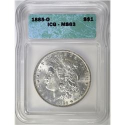 1885-O MORGAN DOLLAR, ICG MS-63