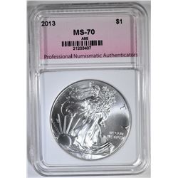 2013 AMERICAN SILVER EAGLE, PNA PERFECT GEM BU