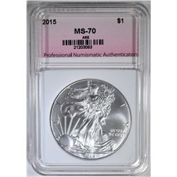 2015 AMERICAN SILVER EAGLE, PNA PERFECT GEM BU
