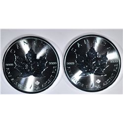 2-BU 2017 CANADIAN 1-Oz SILVER MAPLE LEAF COINS