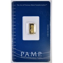 PAMP SUISSE ONE gram GOLD BAR IN ASSAY