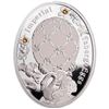 Image 1 : 2012 Poland Mint "Swan Egg" Imperial Faberge Egg - Proof Silver Coin w/ Swarovski Crystals