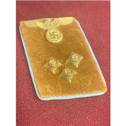 Political Party Rank Collar Badge - Blue/gold Pipe Trim