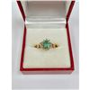 Image 1 : B & G Marked - One of a Kind Ladies Size 7 14k Gold, Emerald and Diamond Ring