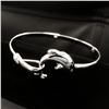 Image 1 : Ladies 925 Sterling Silver Dolphin Bangle