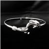 Image 2 : Ladies 925 Sterling Silver Dolphin Bangle