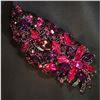 Image 1 : Contemporary violet rhinestone brooch with flower motif.