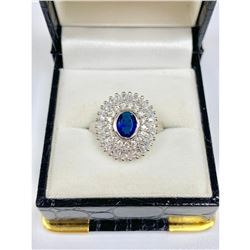 Elegant Ladies Size 7 0.68ct Kyanite Sterling Silver Set Ring