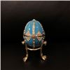Image 3 : Crystal Rhombus on Blue Enamel Royal Inspired Russian Egg
