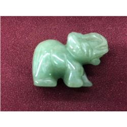 Carved Asian Green Jade Elephant Figure