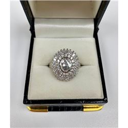 Pure Ladies Size 6 Clear Achroite, and Sterling Silver ring