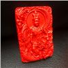 Image 2 : Natural Red Cinnabar Chinese Dragon Carved Pendant