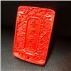 Image 4 : Natural Red Cinnabar Chinese Dragon Carved Pendant