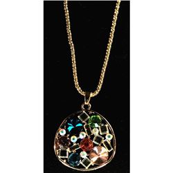 Designer gold/rhinestone necklace 12cnt