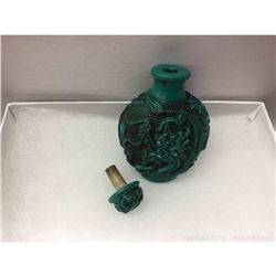 Asian Green Dragon Carved Snuff Bottle