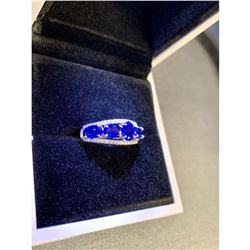 Ladies Size 7 Blue 5 Tanzanite Stone On S925 Ring