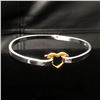 Image 1 : Ladies Sterling Silver Plated Heart Clasp Bracelet