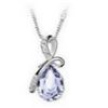 Image 1 : Austrian Crystal with Swarovski Elements - Tear drop shaped gem w/ribbon of clear gems above-Violet