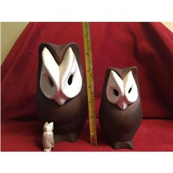 Ceramic Lot Of Owl & Cat Piggie Banks