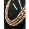 Image 2 : 240+ Pearls Triple Strand Akoya Pink Pearl Necklace With S925 Custom Clasp