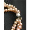 Image 4 : 240+ Pearls Triple Strand Akoya Pink Pearl Necklace With S925 Custom Clasp