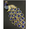 Image 1 : Large Royal Blue Jewel Peacock Broach