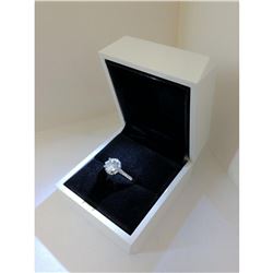 Elegant Ladies 925 Silver Marked 2 Carat Main Stone CZ Diamond Ring