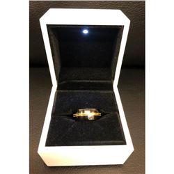 Ladies Titanium Black And Gold Engagement Ring