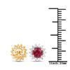 Image 3 : 1.24 ctw Rubellite & Diamond Earrings 14K Yellow Gold - REF-79K2T