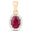 Image 1 : 1.06 ctw Ruby & White Diamond Pendant 14K Yellow Gold - REF-38F2W