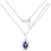 Image 2 : 0.48 ctw Tanzanite & Diamond Pendant 14K White Gold - REF-27M2R